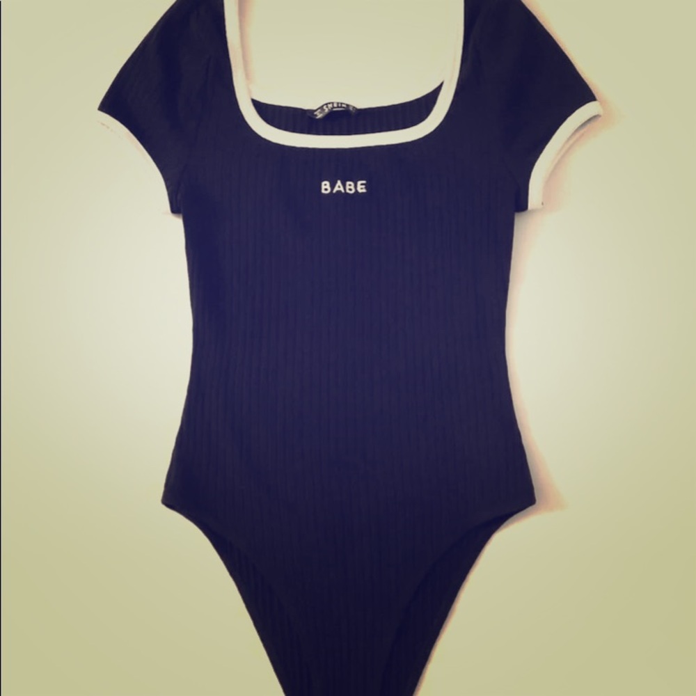 Plus size ringer bodysuit